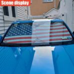 American Flag Car Windshield Sun Shade, Foldable Car Front Window Sunshade for Cars SUV Truck, Auto Interior Sun Protection Cover, Blocks UV Rays & Keeps Your Vehicle Cool (Red, XL) - Image 6