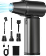 Compressed Air Duster-180000RPM Electric Air Duster Rechargeable Brushless Motor, Stepless Speed/3-Gear Adjustable Mini Blower Cordless with LED Light, Dust Blower for Computer, House, Outdoor, Car
