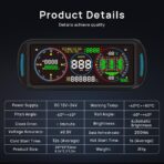 GPS Speedometer HUD Display for Car, F6 Car Intelligent 6.8" IPS LCD Screen with MPH/KM/H, Auto Brightness, Speed Alarm, Compass & Fatigue Reminder, Plug & Play Dashboard Display - Image 7