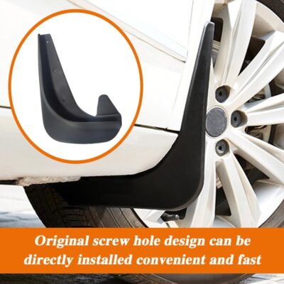 4PCS Car Mud Flaps, Black Mud Flaps Splash Guards, Front Rear Mud Flaps Splash Guards, No Drilling Mudguards Fenders Car Exterior Accessories Universal for Most Cars, Sedan Vehicle - Image 5