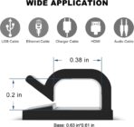 100 PCS Adhesive Cable Clips (Small, White&Black), Upgraded Wall Wire Holder Cord Organizer for Cable Management Under Desk, Light Clips Hooks for LED, Car Dash Cam, USB Cable - Image 4