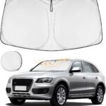 NEVERLAND Universal Car Windshield Sun Shade | 210D Oxford Fabric Sunshade Cover | Heat & UV Blocker (63.78" x 31.89")