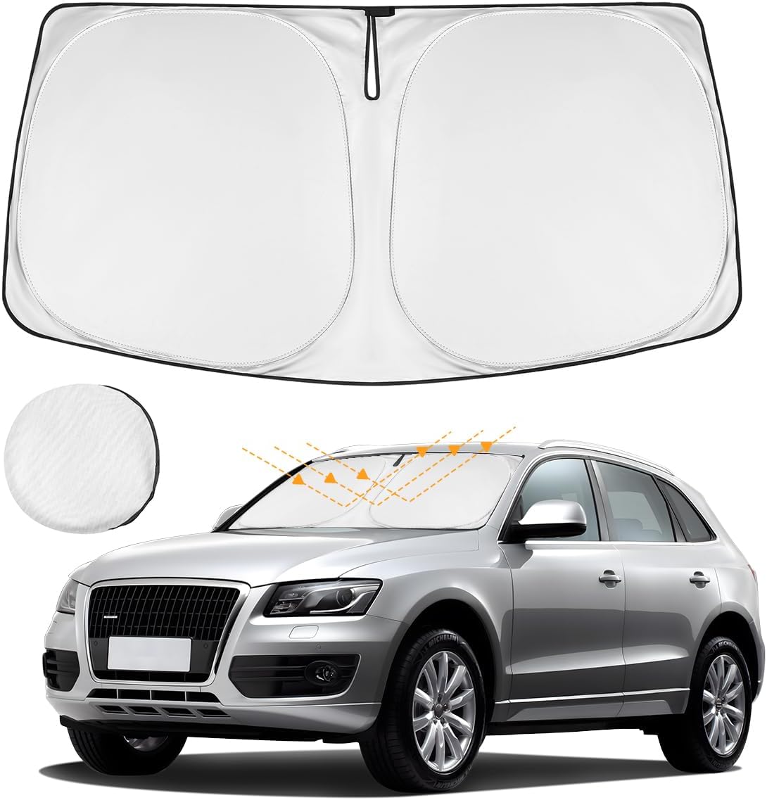 61dQtKAGGAL._AC_SL1200_.jpg NEVERLAND Universal Car Windshield Sun Shade | 210D Oxford Fabric Sunshade Cover | Heat & UV Blocker (63.78" x 31.89") - Image 1