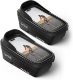 Lamicall 2 Pack Bike Frame Bag Waterproof - [1s Release] [2 in 1] Bike Phone Bag, Bike Phone Holder Mount, Bicycle Top Tube Bag, Cycling Pouch with Rain Cover, Bike Accessories for Phones Under 7"