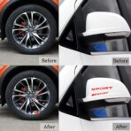 Pincuttee 14pcs Car Decal Stickers,Wheel Rim Decal Sticker,Sport Logo Reflective Stickers,Sport Emblem Car Rear Bumper Sticker,Rear Mirror Decals for All Vehicles(Red,14PCS) - Image 5