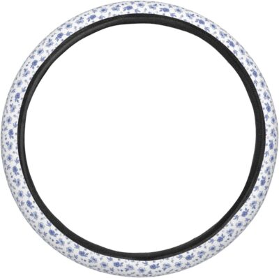 Dujiea Floral Pattern Elastic Stretch Steering Wheel Cover, Anti-Slip and Durable Car Steering Wheel Accessories for Women Men, 15 Inch Universal Fit Car, Truck, SUV - Image 2