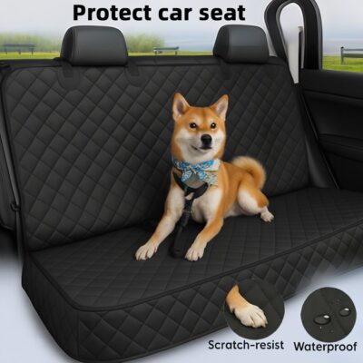 Waterproof Dog Car Seat Cover with Belt for Back Seat - Washable Pet Protector Accessories for Cars, Trucks, SUVs, and Bench Seats - Auto Backseat Hammock for Small & Large Dogs - Image 2