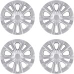 Hubcaps Wheel Covers Fit for 2016-2022 Toyota Prius & 2017-2022 Prius Prime & 2020-2024 Corolla Hybrid Wheel Rim Covers, Snap On Installation (15-inch Set of 4 Pcs) (Silver)
