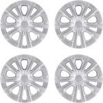Hubcaps Wheel Covers Fit for 2016-2022 Toyota Prius & 2017-2022 Prius Prime & 2020-2024 Corolla Hybrid Wheel Rim Covers, Snap On Installation (15-inch Set of 4 Pcs) (Silver)