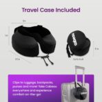 Cabeau Evolution S3 Airplane Travel Pillow for Long Flights - Supportive Memory Foam Body Positioner with Seat Straps to Secure Your Head and Neck and Provides 360 Support (Jet Black) - Image 4