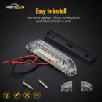 Partsam 4" Ultra-Thin-Line White 9 LED Utility Light Bar, Sealed Clear Lens Marine Boat Lights, Trailer Car RV Camper Car Pickup Dome Lighs, Marker Lights, Under Hood Lights - Image 5