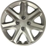 Upgrade Your Auto Set of Four 15' Silver Hubcap Wheel Covers for Honda Civic 2003-2005 (Push-on)