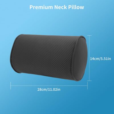 Car Headrest Pillow for Driving - Luxury Leather 100% Memory Foam, Ergonomic Neck Support - Universal Fit Head Rest Travel Pillow for Most Cars, Home & Office, Black, 2 Pack - Image 6