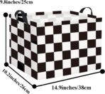 HIYAGON Rectangular Car Basket for Boys Checkered Basket Kids Baby Storage Bin Toy Organizer Box Car Room Decor(Racing Flag) - Image 6