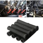 Spark Plug Wire Heat Shield Sleeve Protection 2500 High Temp Heat Tape Protect 8-Pack (Black)