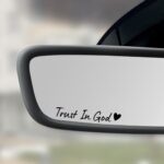 4PCS Car Stickers,Cars Decals,Car Accessories Trust in God Rearview Mirror Sticker,Auto Stickers and Decals,Auto Decals for Women,Trust in God Mirror Decoration,Fits Most Vehicles (Black)