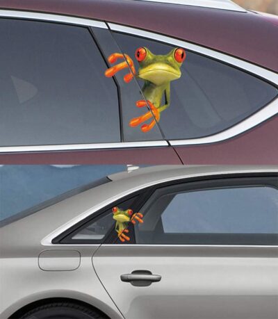 UTENEW 3D Cute Peep Frog Funny car Stickers Truck Window Vinyl Decal Graphics Auto 2pcs - Image 2