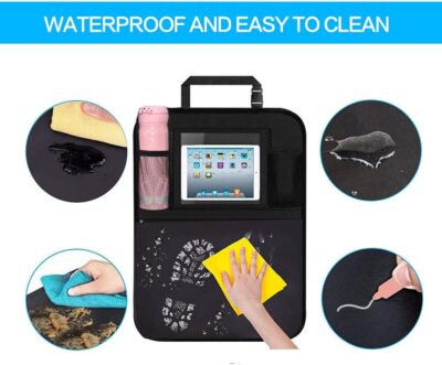Premium Backseat Organizer for Kids 2 Pack, Heavy Duty Waterproof and Stain Resistant Kick Mats Back Seat Protector, Durable Backseat Car Organizer with Tablet Holder+Storage Pockets - Image 3