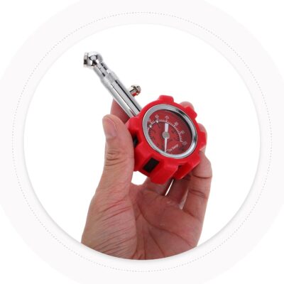Heavy Duty Tire Pressure Gauge Metal Car Tire Air Pressure Gauge Tool with Digital Display Red for Auto Monitoring - Image 4