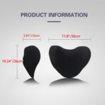 Super Soft Car Headrest Pillow, 100% Memory Foam Car Neck Pillow with Adjustable Strap & Breathable Removable Cover, Ergonomic Design - Travel Pillow Car Pillow for Neck/Back Pain Relief(Black, 1PC) - Image 2