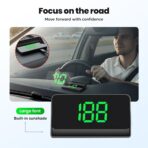 Head up Display Car GPS Digital Speedometer, Heads Up Display for Cars Windshield with MPH SpeedCar Digital GPS Hud, USB Cable Plug and Play (White, PMH) - Image 3