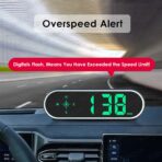New Colorful Speedometer HUD GPS Digital Speed Meter MPH KM/H Speedo Head Up Display for Cars Trucks, USB Cable Plug & Play (7 Color/MPH KM/H) - Image 4
