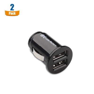 Cable Matters 2-Pack 4.8A 24W Flush Mount Dual USB Car Charger, Compact Mini Car USB Charger for Smartphones and Tablets - Image 2