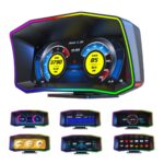 SinoTrack OBD2 Gauge Display Car HUD Head-Up Display OBD+GPS Smart Gauge 6.2 inch Large Screen Real-Time Data Clear Error Code P4 OBD2 Gauge Speedometer Compatible with Most Vehicle Except Trucks