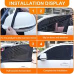 2pcs Car Front Window Sunshade, Breathable Mesh Car Window Screen Streched up to 40", for Night Camping, Privacy Shade - Image 4