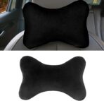 Car Headrest Pillow, Soft & Comfortable Memory Foam Car Neck Pillow for Driving Fatigue Relieve, Universal Cars Head Rest Pillows with Adjustable Strap, Car Interlor Accessorles (Black)
