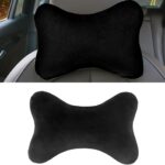 Car Headrest Pillow, Soft & Comfortable Memory Foam Car Neck Pillow for Driving Fatigue Relieve, Universal Cars Head Rest Pillows with Adjustable Strap, Car Interlor Accessorles (Black)