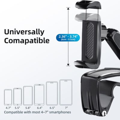 Universal 360 Dashboard Cell Phone Holder, Upgrade Clip Car Phone Holder Mount for Dashboard 360 Degree Rotation Dash Board Phone Mount Fit for iPhone,Samsung,Google,Nokia, 4 to 7" Smartphones - Image 6