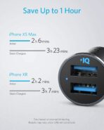 Anker 320 Car Charger (24W II), Mini Aluminum Alloy Dual USB with Blue LED for iPhone16 15 14 13 12 Series, iPad Pro/Air 2/Mini, Galaxy and More - Not Compatible with Quick Charge (Black) - Image 3