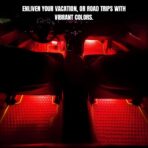 Car LED Strip Light, Interior Car Lights, 24 LEDs Auto RGB Neon Interior Atmosphere Lamp, 12V USB Port Auto Under Dash Ambient Night Light Strip for Vehicles (Red, USB) - Image 3
