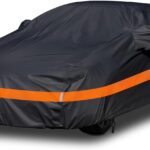 NEVERLAND Car Cover Waterproof All Weather with Door Zipper,Car Covers for Automobiles Scratch Resistant, Outdoor Full Exterior Covers Snowproof UV Protection Windproof(Fit Sedan Length 190-196 inch)