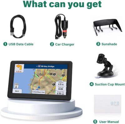 GPS Navigator for Car Truck RV, 7-Inch Car GPS with 2026 Maps Free Lifetime Updates, Voice Guidance, Speed Camera Alerts, Custom Truck Routing, Turn-by-Turn Voice Guidance (Blue) - Image 5