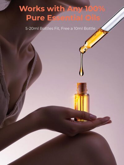 Battery Operated Waterless Diffuser – Portable Scent Machine for Car, Office & Bedroom, Ultrasonic Aroma Mist with 9 Color LED Light, Mini Essential Oil Diffuser Purple Black - Image 7