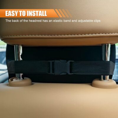 Car Headrest Pillow for Driving - Memory Foam Soft Automotive Neck Support Pillow Cushion with Adjustable Strap - Comfortable Car Seat Headrest Pillow for Neck Pain Pressure Relief (Black) - Image 6