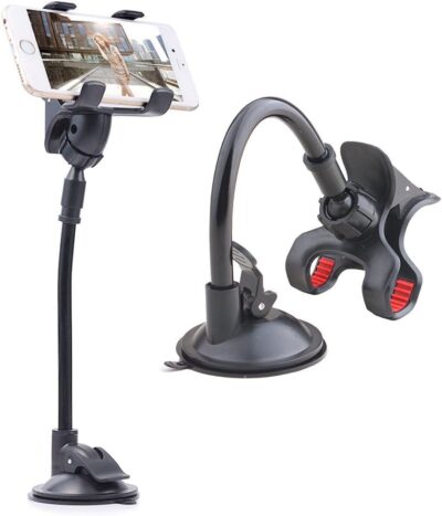 ivoler Car Phone Mount Windshield, Long Arm Clamp Universal Windshield with Double Clip Strong Suction Cup Cell Phone Holder Compatible with iPhone 15 14 13 Pro Max XS 7 8 Plus, Galaxy S24 S23 Ultra - Image 7