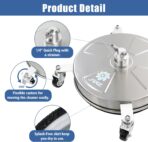 JANZ 16" Pressure Washer Surface Cleaner with 4 Wheels, Stainless Steel Housing, 1/4" Quick Plug, 2 Extension Wand Attachments, 2 Replacement Nozzles and 3 Spray Nozzles, 4000 PSI - Image 3