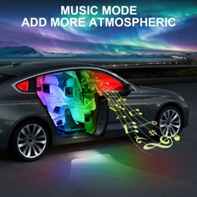 4Pcs LED Interior Car Lights Wireless with Remote, Portable USB Rechargeable Car Interior Led Night Light for Car Decor - Image 7