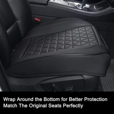 Black Panther Luxury Faux Leather Car Seat Cover Front Bottom Seat Cushion Cover, Anti-Slip and Wrap Around The Bottom, Fits 95% of Vehicles - 1 Piece,Black - Image 6