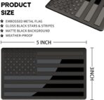 Embossed 3D Metal All Black American Flag Emblem Decal Stickers (1 Pair), Matte Black 5" x 3" Patriotic USA US Flag Car Decals Bumper Stickers for Truck, Window, Motorcycle, Support US Military - Image 2
