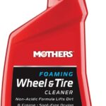 Mothers Foaming Wheel & Tire Cleaner, 24 oz. – Foaming Action Lifts Brake Dust & Grime, Safe for Factory-Coated Wheels, Restores, Cleans, Finishes Fast, Spot-Free Rinse (05924)