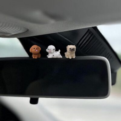 6 Pcs Mini Dog Dashboard Decorations, Mini Resin Dogs for Cute Car Accessories Interior, Rearview Mirror Ornaments Funny Gifts for Women Girl - Image 3