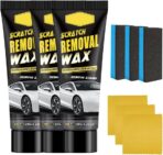 Car Scratch Remover Wax, 2026 New Car Scratch Repair with Sponge and Cloth, Multi-purpose Paint Scratch Remover for Car Detailing, Easy to Use Car Scratch Repair Kit for Drivers(3PCS)