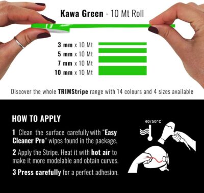 4R Quattroerre.it 10472 Trim Stripes Adhesive Strips for Cars, Kawa Green, 5 mm x 10 mt - Image 3