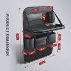 2 Pack Leather Car Backseat Organizer with Foldable Table Tray, Car Storage Organizer with Tablet Holder, Car Seat Back Protectors Kick MatsTravel Accessories - Image 4