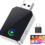 SPIRITIME Wireless CarPlay Adapter for iPhone – 5-Second Auto Connect | 1-Click Phone Swap for Families | Convert Wired to Wireless | Stable & Fast, Plug & Play | Supports Factory CarPlay Cars 2016+