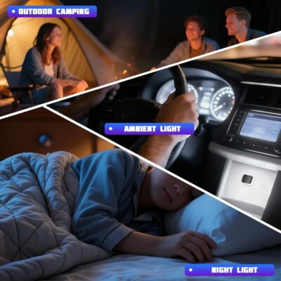 4PCS Car Interior USB LED Light, Portable Plug-in Bright Vehicle Atmosphere Decor Lamp, Small Automotive Inside Decoration Ambient Night Light Kit, Universal for SUV Van Truck (White) - Image 5